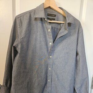 Banana Republic Micro-Print Button-Down – Blue/Grey